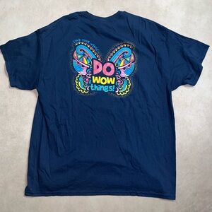 Find Your Wings Do Wow Things Navy Blue Graphic Art T-Shirt